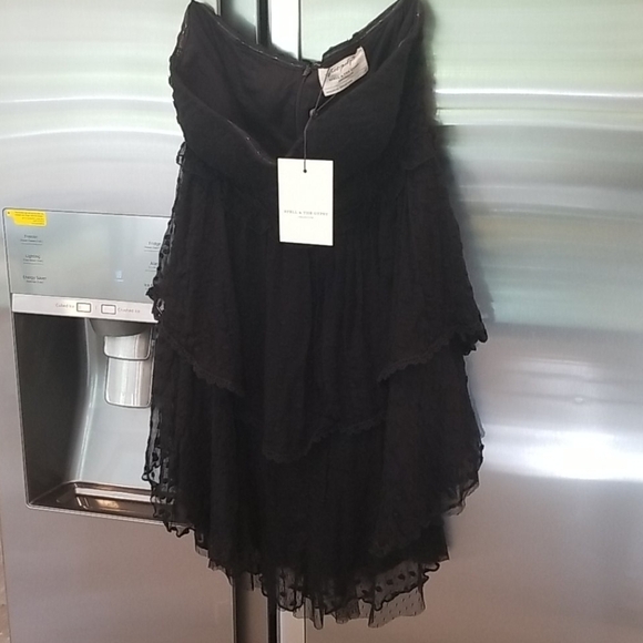 💕FREE PEOPLE X SPELL GYPSY💕 Mira Bustier RaRa Dress Black Large L NWT - Picture 9 of 14